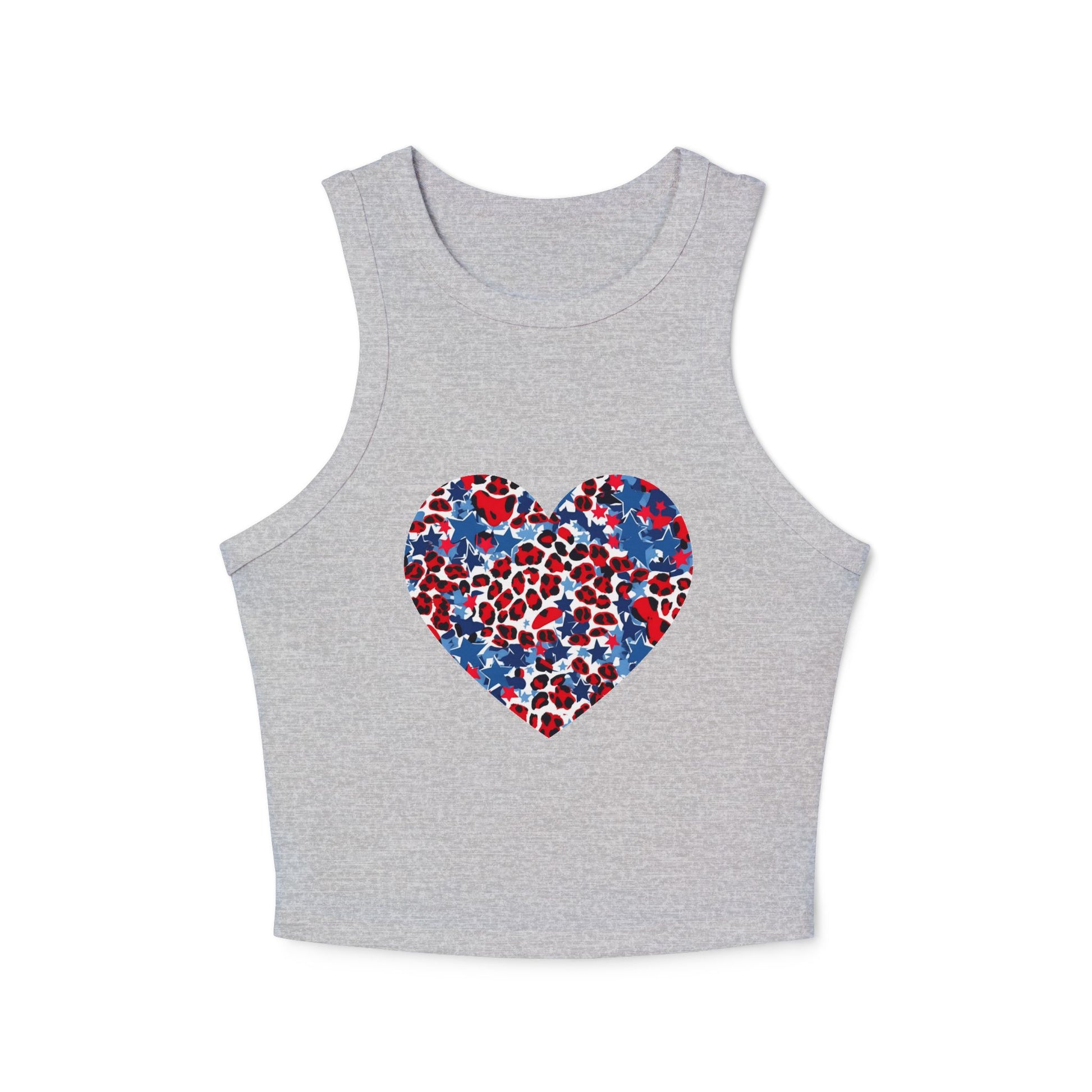4th of July Red, White, and Blue Cheetah Print Women's Micro Rib Tank Top
