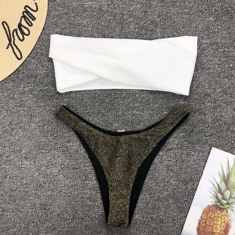 Off-Shoulder Bikini Swimwear Set – Low Waist Women’s Summer Bathing Suit