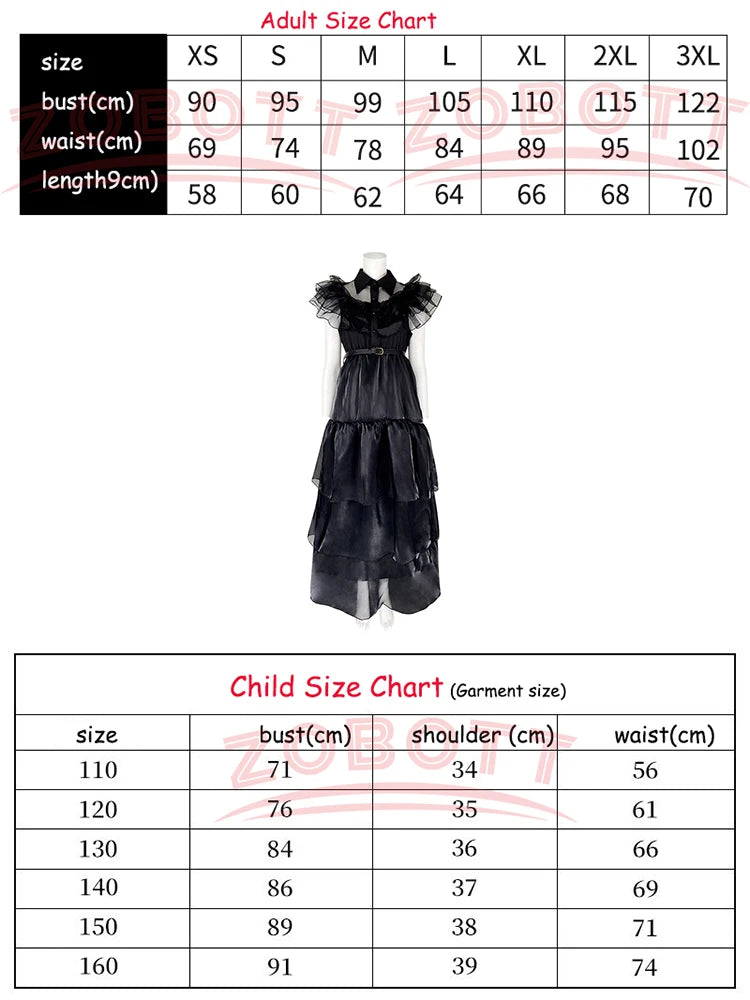 Wednesday Addams Black Dress Cosplay - Halloween 2025