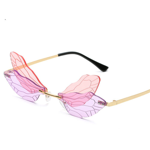 Dragonfly Wing Frameless Pop Sunglasses