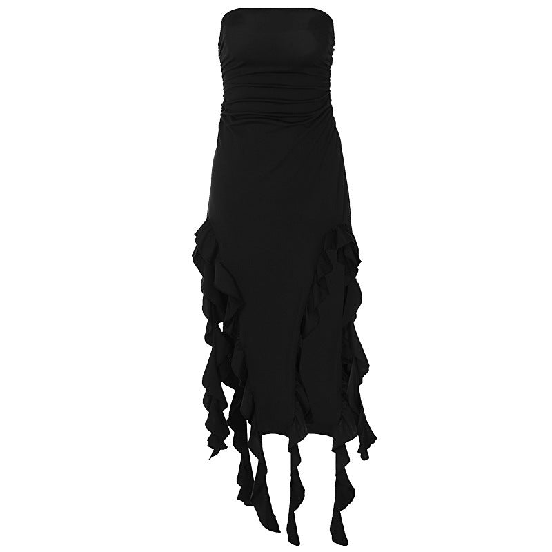 Hollow Out Chest Wrap Dress
