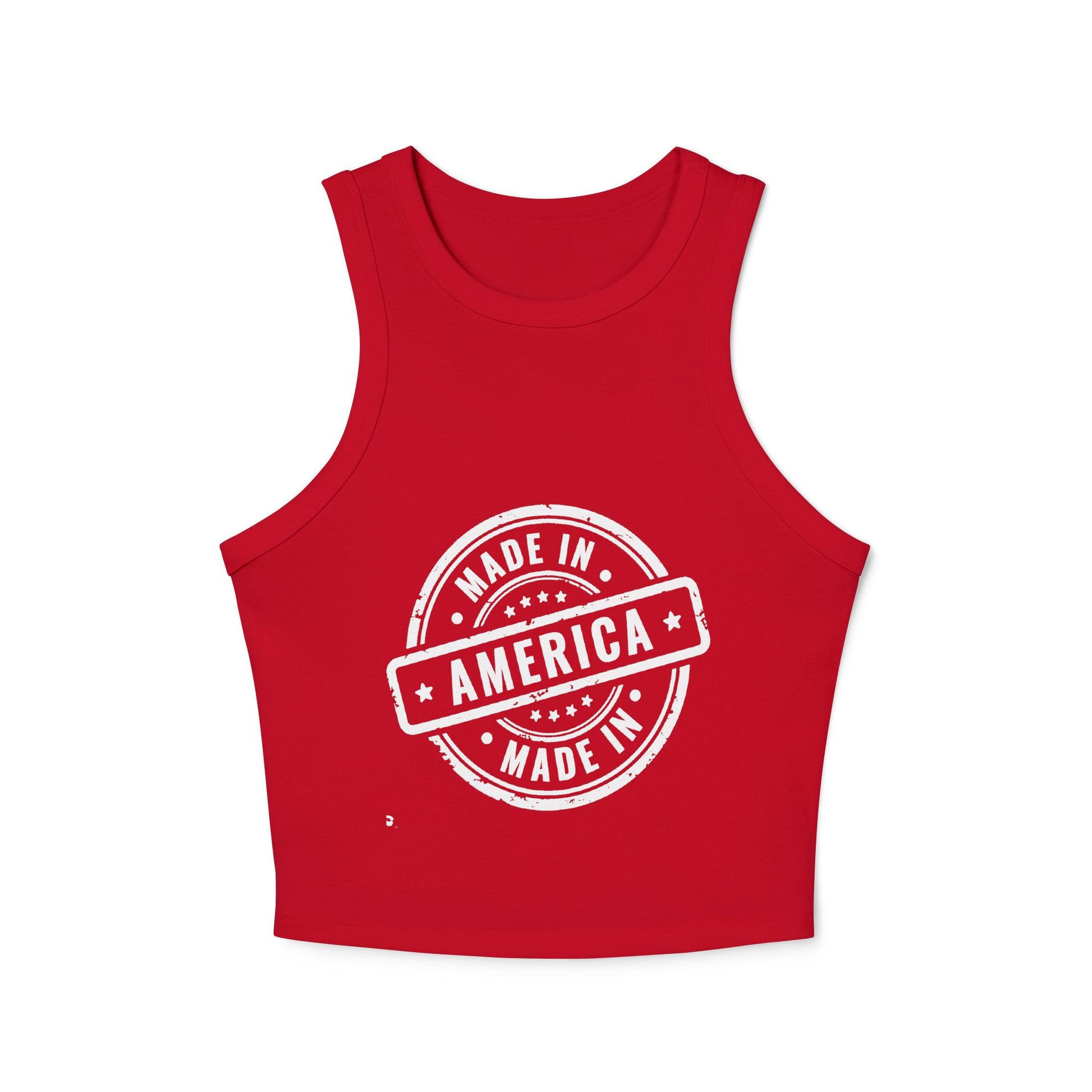 4th of July Made in America Women's Micro Rib Racer Tank Top