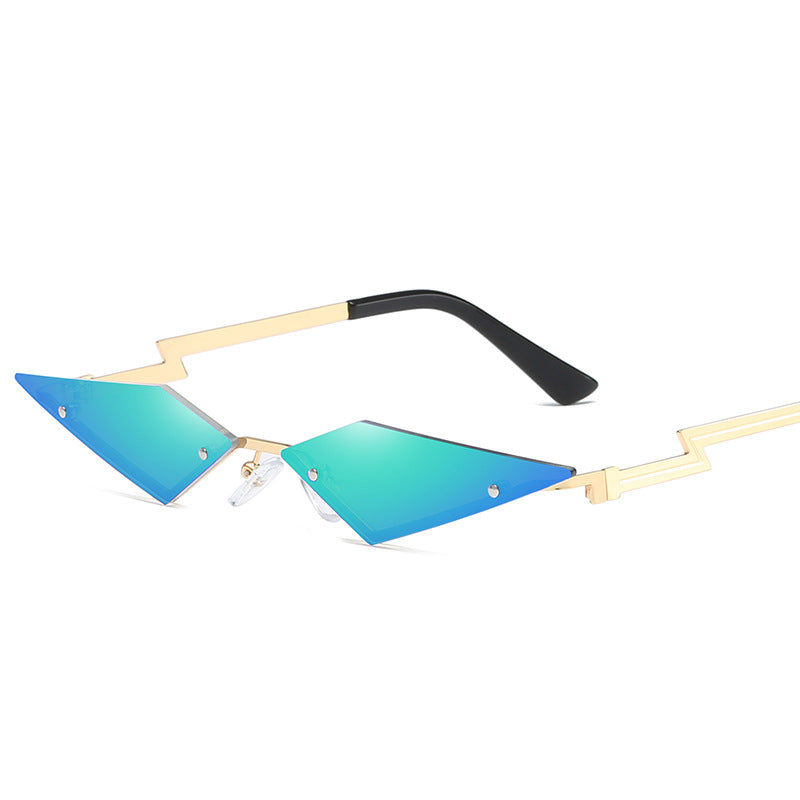 Color Film Rimless Pop Sunglasses in silver.