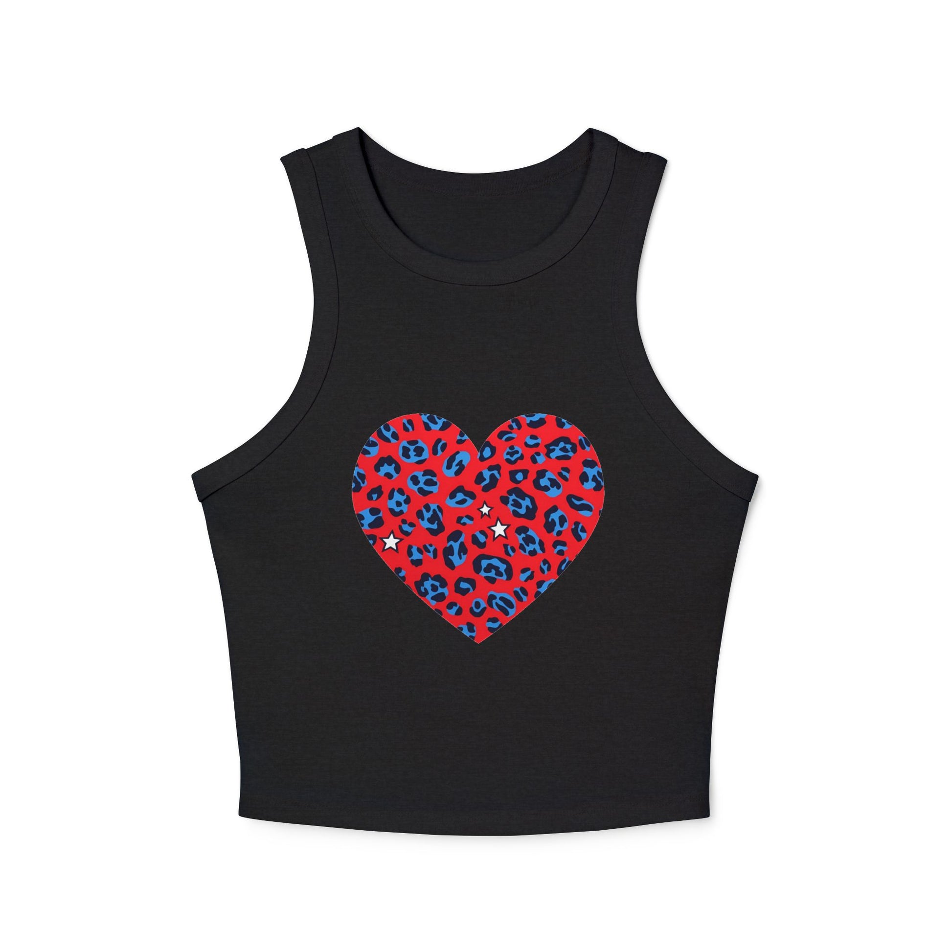 4th of July Leopard Print Heart Women's Tank Top