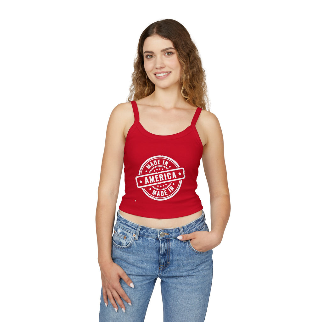 4th of July Made in America Women's Spaghetti Strap Tank Top