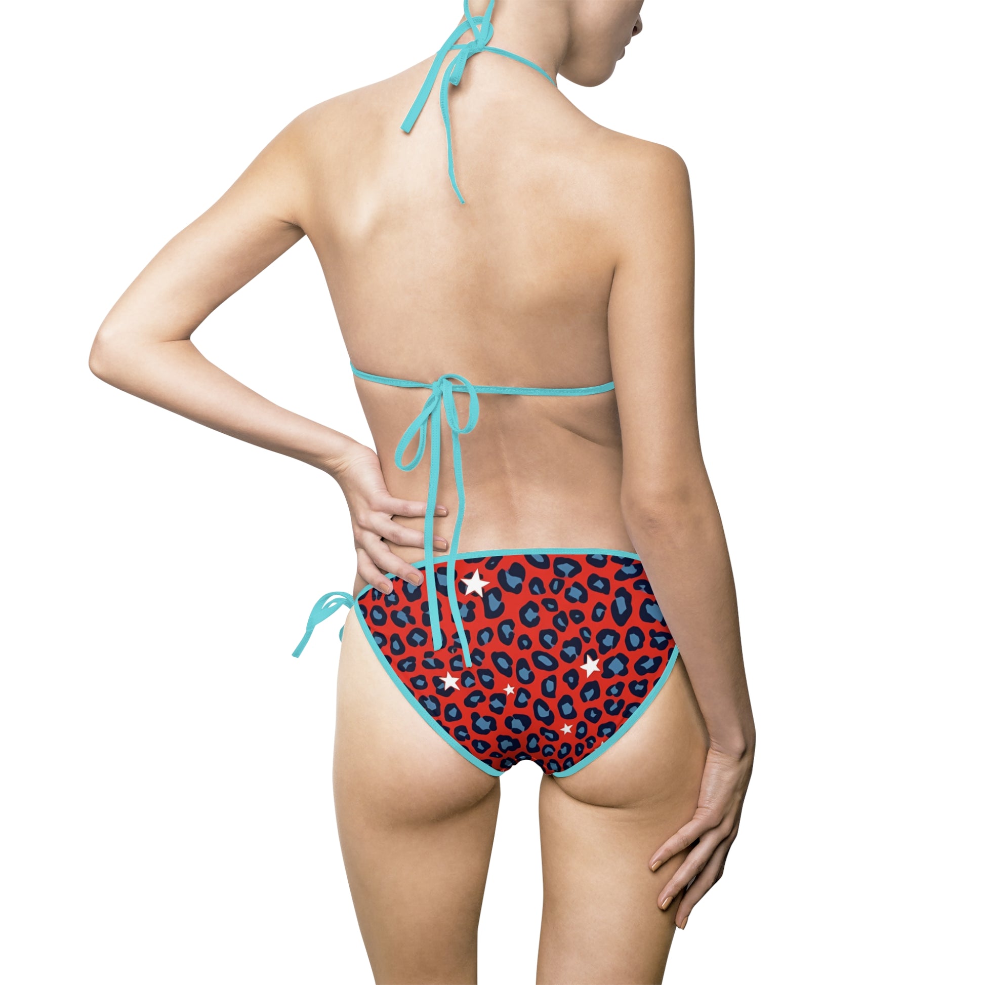 Leopard Print and Stars Women's Bikini Swimsuit