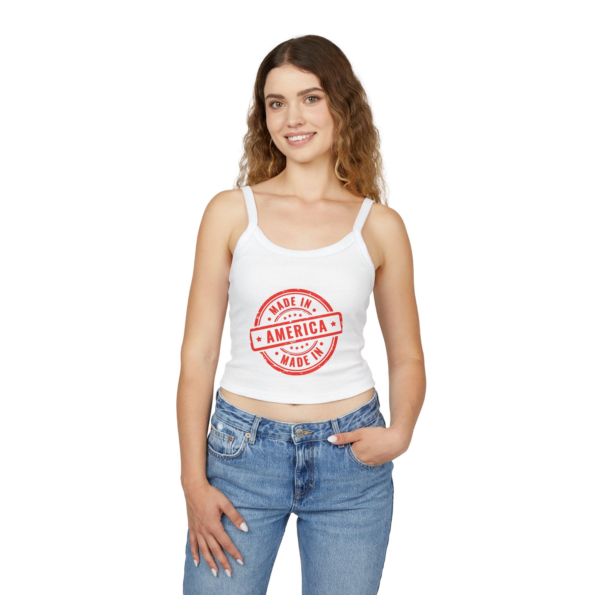 4th of July Made in America Women's Spaghetti Strap Tank Top