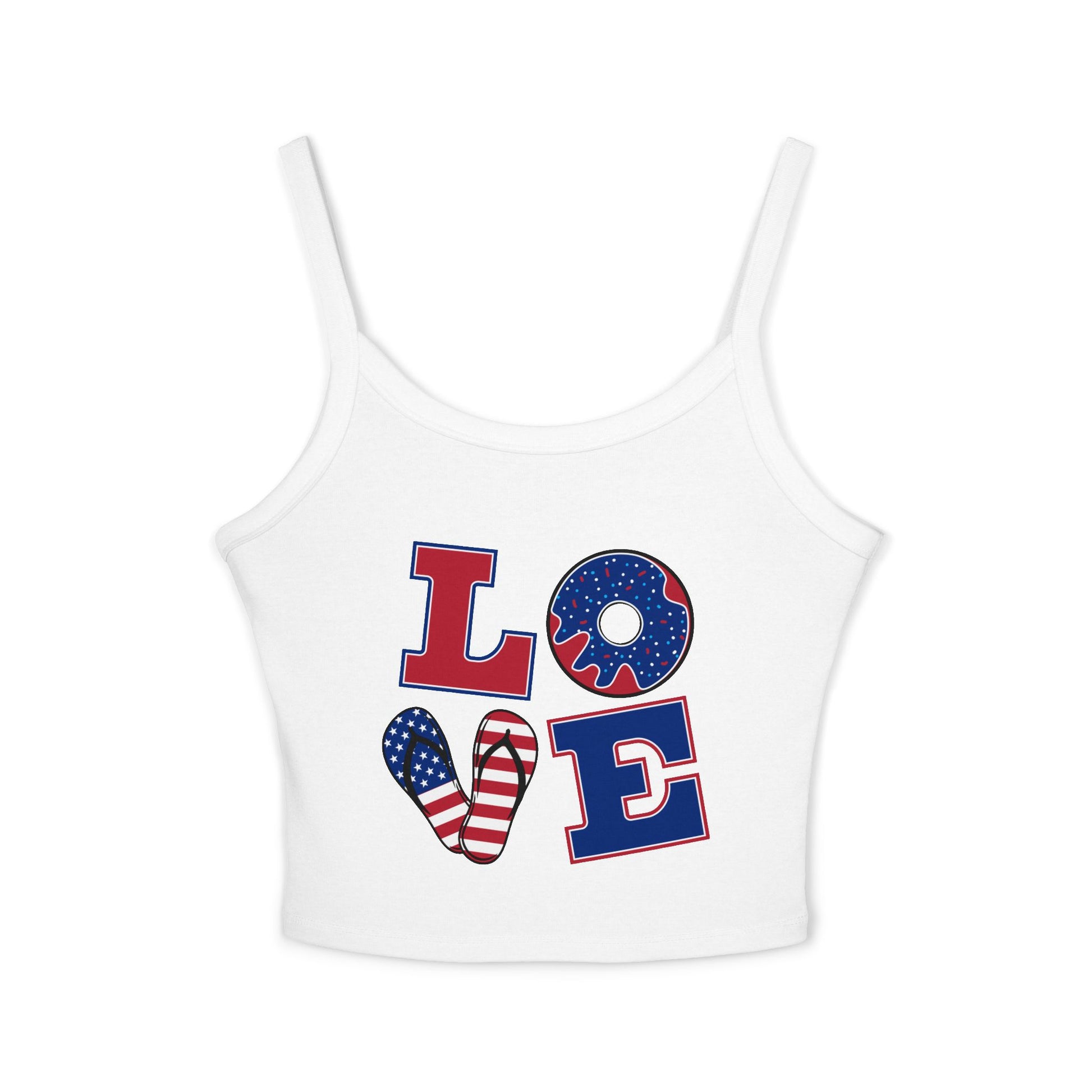 4th of July USA Love Women's Spaghetti Strap Tank Top