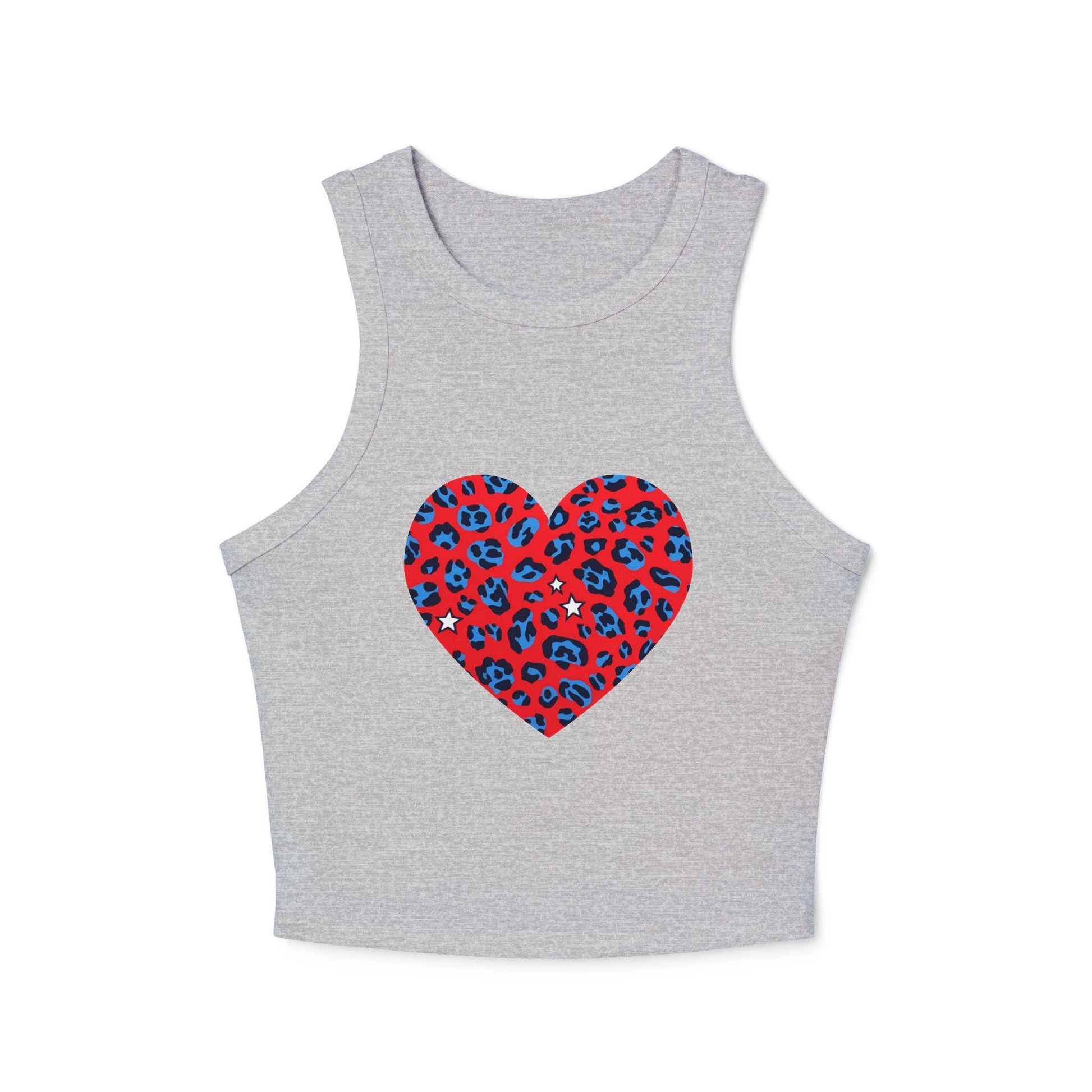 4th of July Leopard Print Heart Women's Tank Top