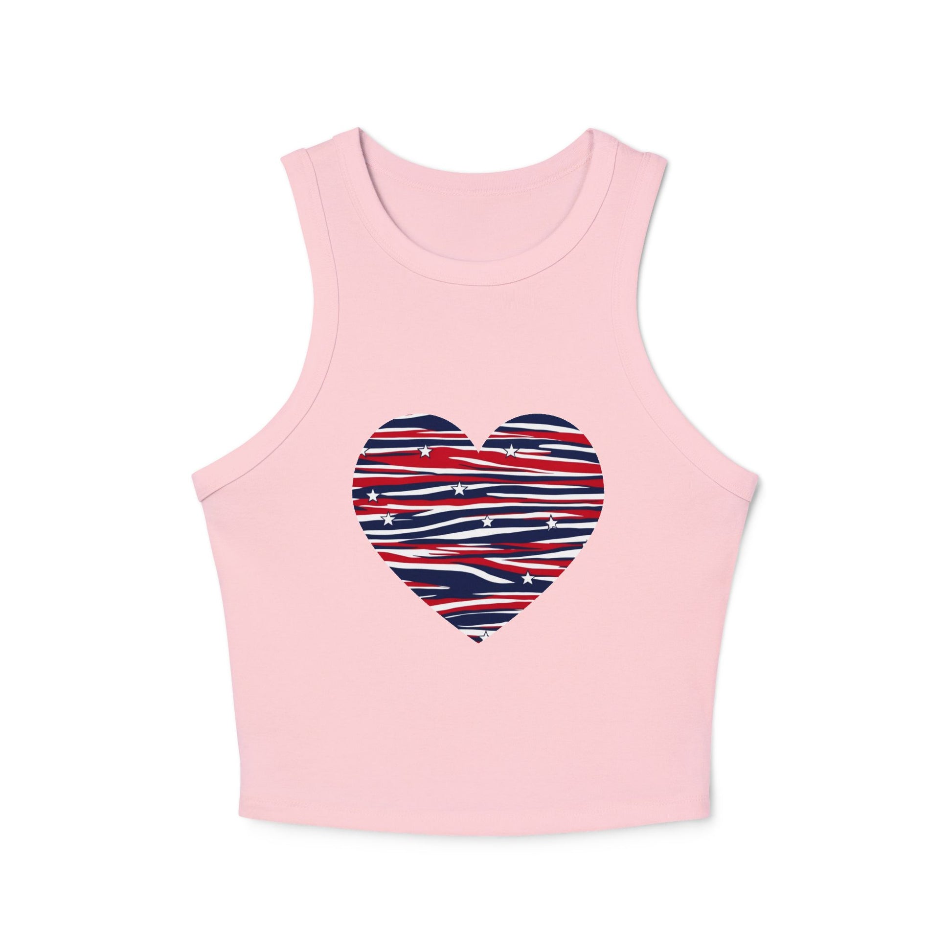 4th of July Women's Zebra Print Micro Rib Crop Tank Top