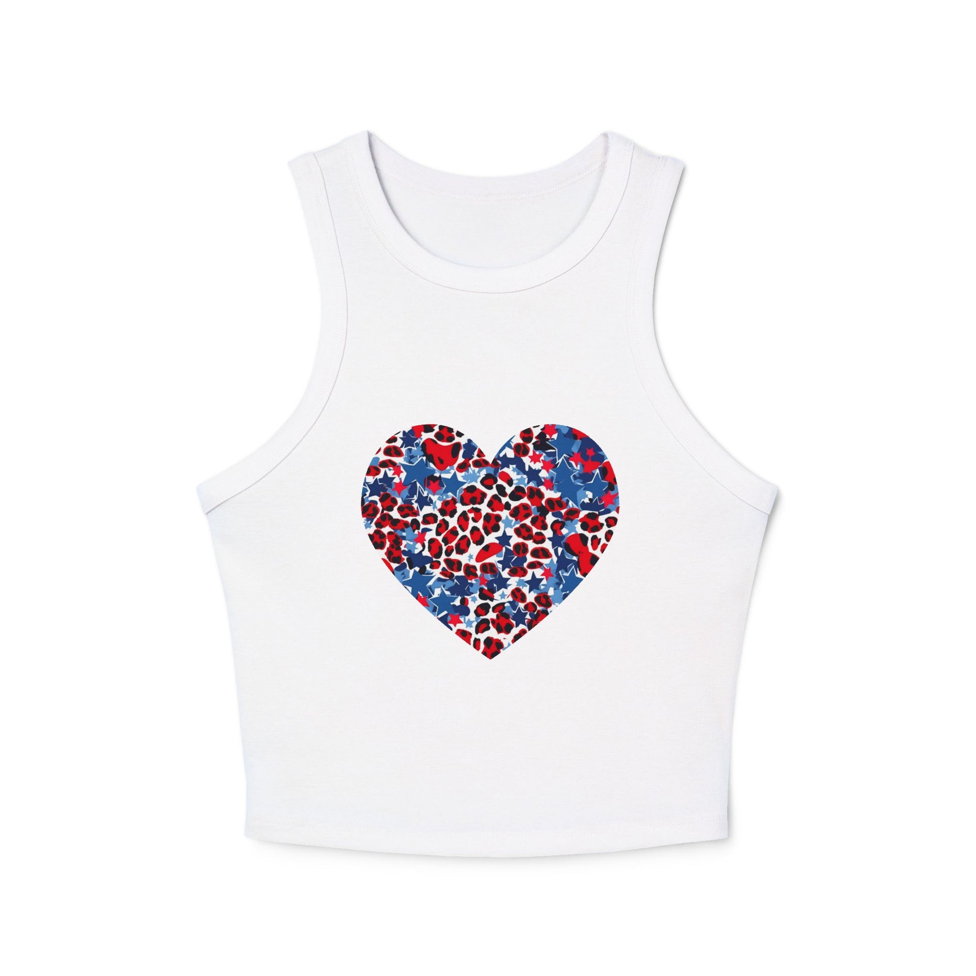 4th of July Red, White, and Blue Cheetah Print Women's Micro Rib Tank Top