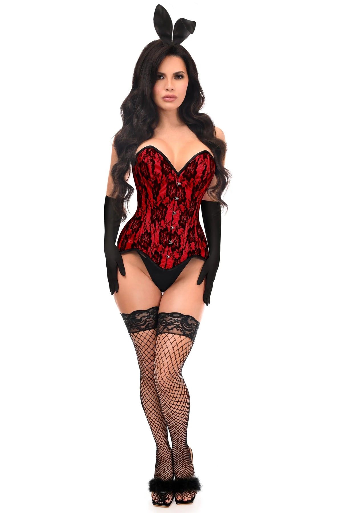 Premium Red Bunny Pop Corset Costume