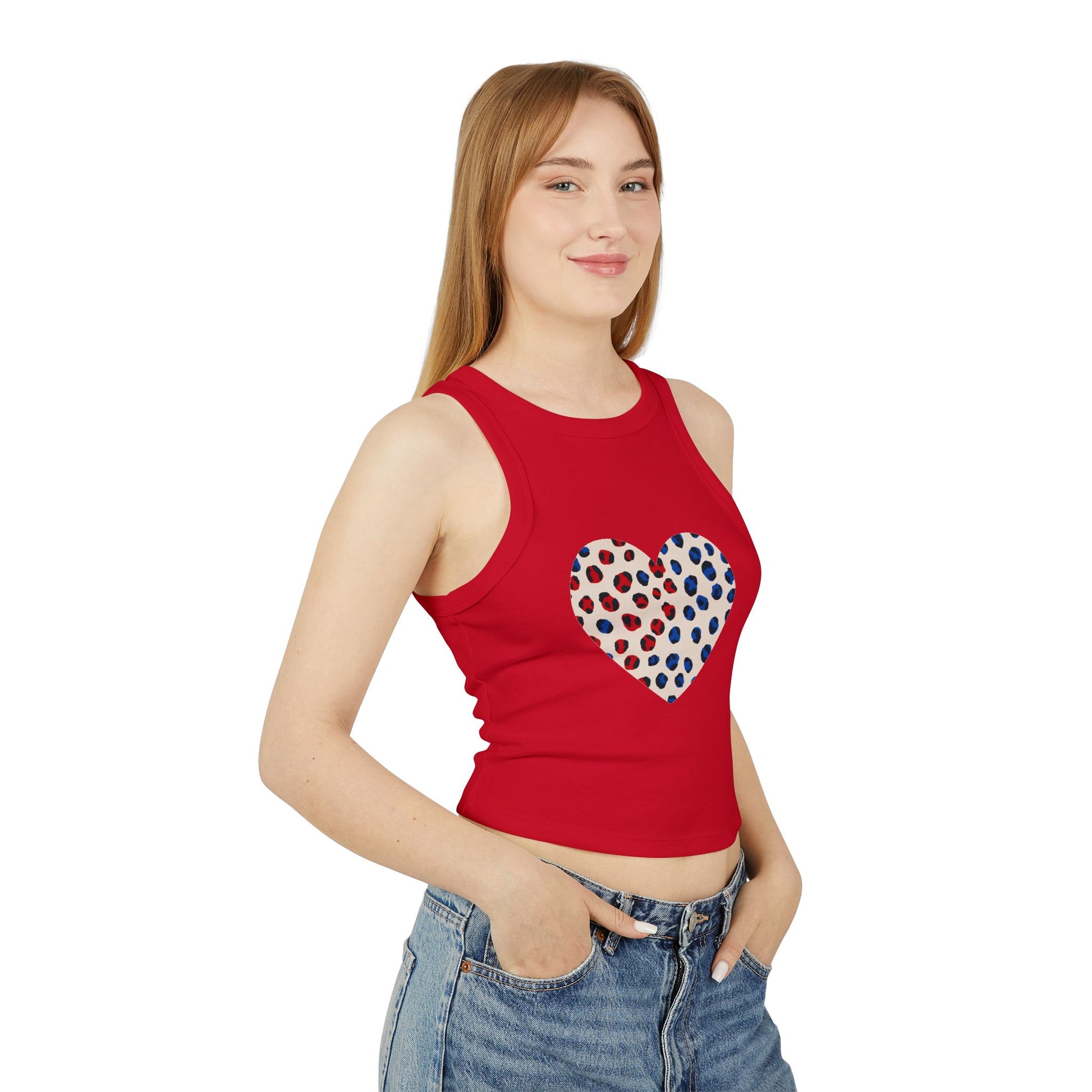 4th of July Cheetah Print Women's Micro Rib Tank Top