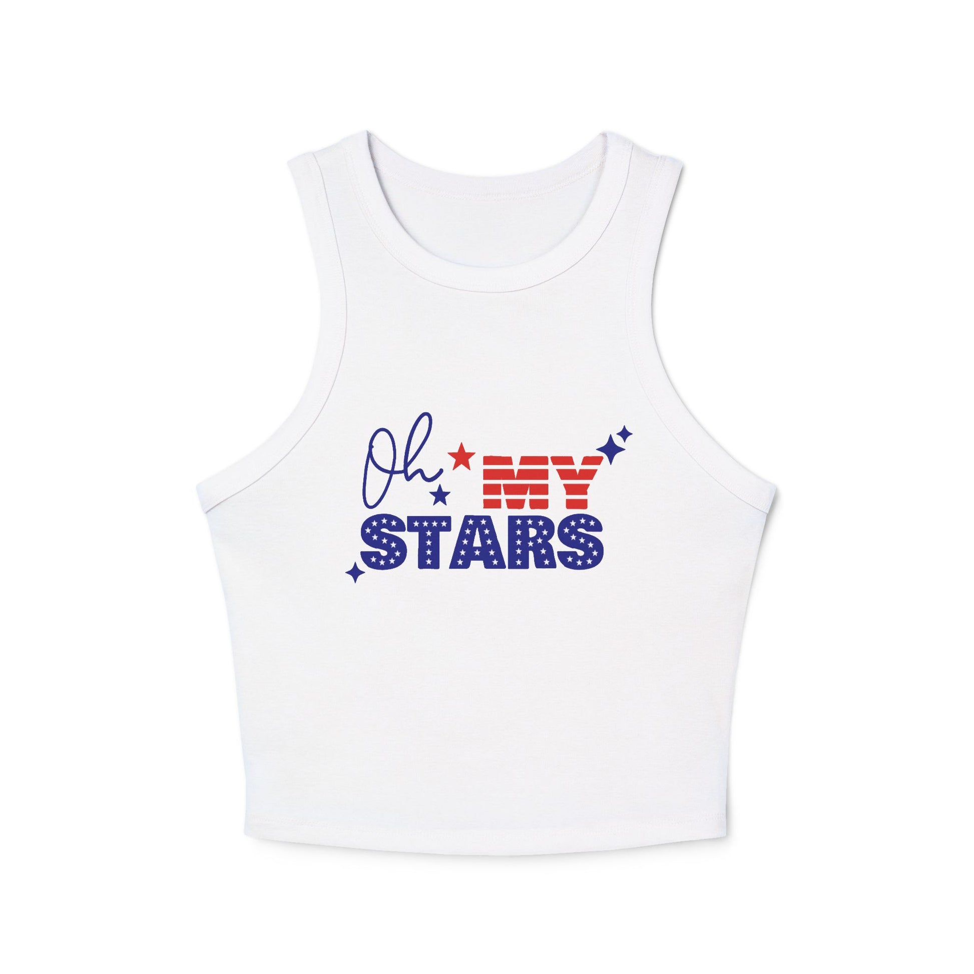 4th of July Stars Women's Micro Rib Racer Tank Top