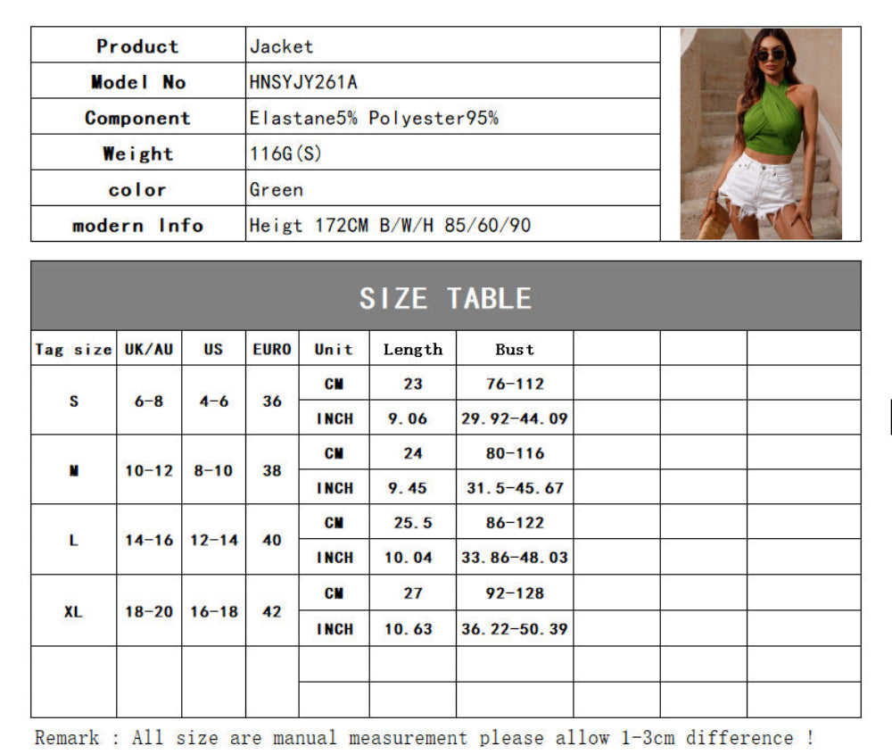 Green Crisscross Halter Crop Top - Lime Green Twist Front Halter Neck Sleeveless Ribbed Crop Top for Women