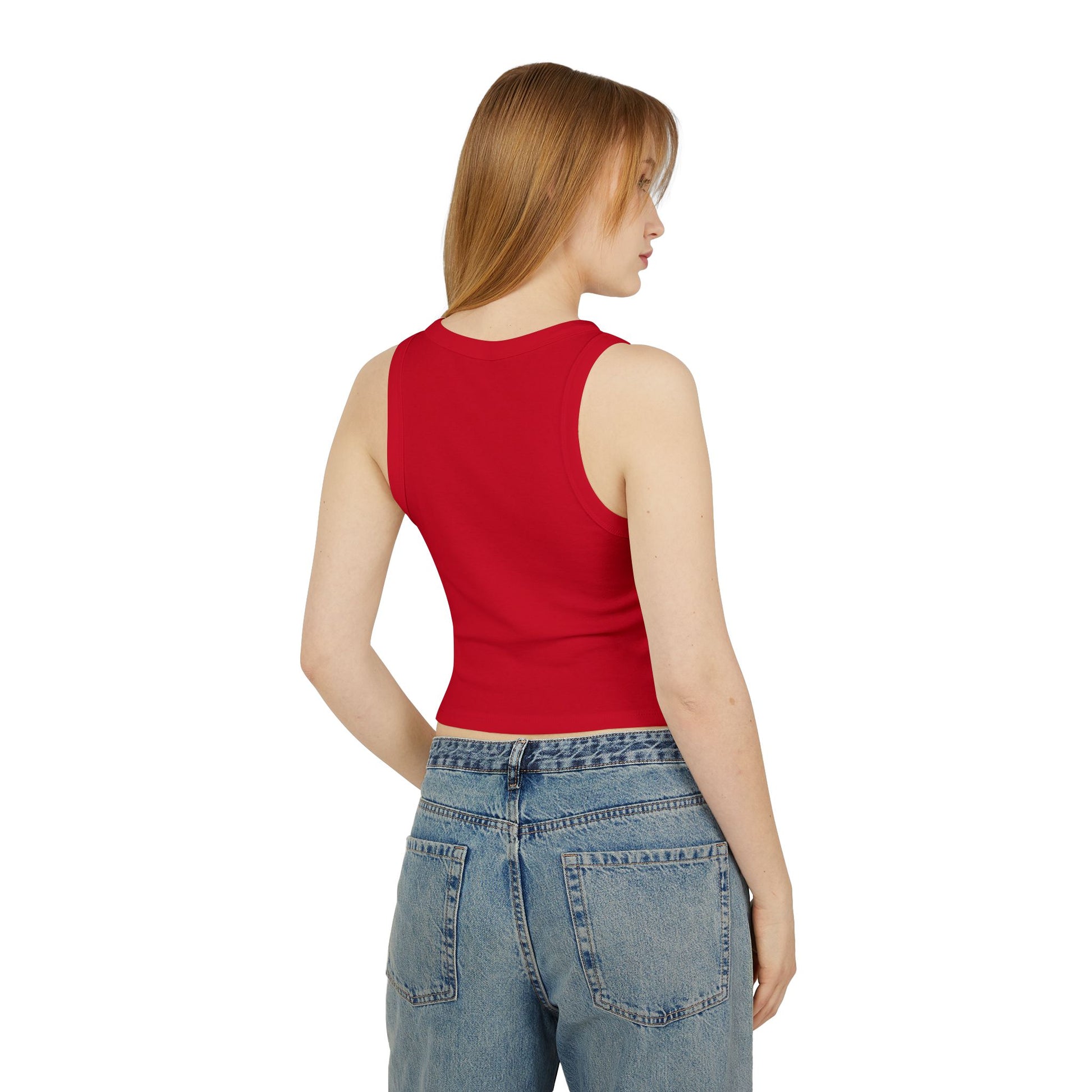 4th of July Red, White, and Blue Stars Women's Micro Rib Racer Tank Top