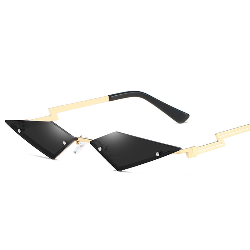 Color Film Rimless Pop Sunglasses in pink.