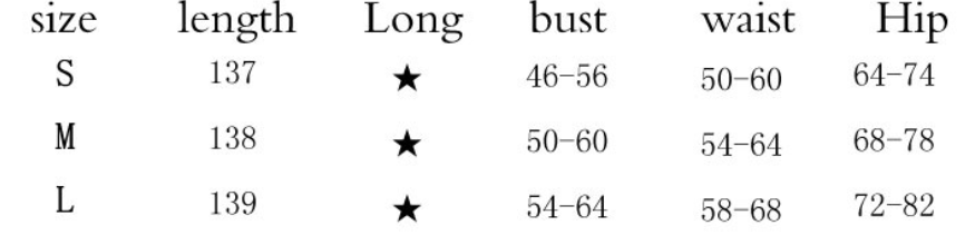 Size chart table displaying measurements for S, M, L sizes: length, bust, waist, and hip in cm for the ribbed knit dresses and jumpsuits. Boutique Jolie sizing guide.