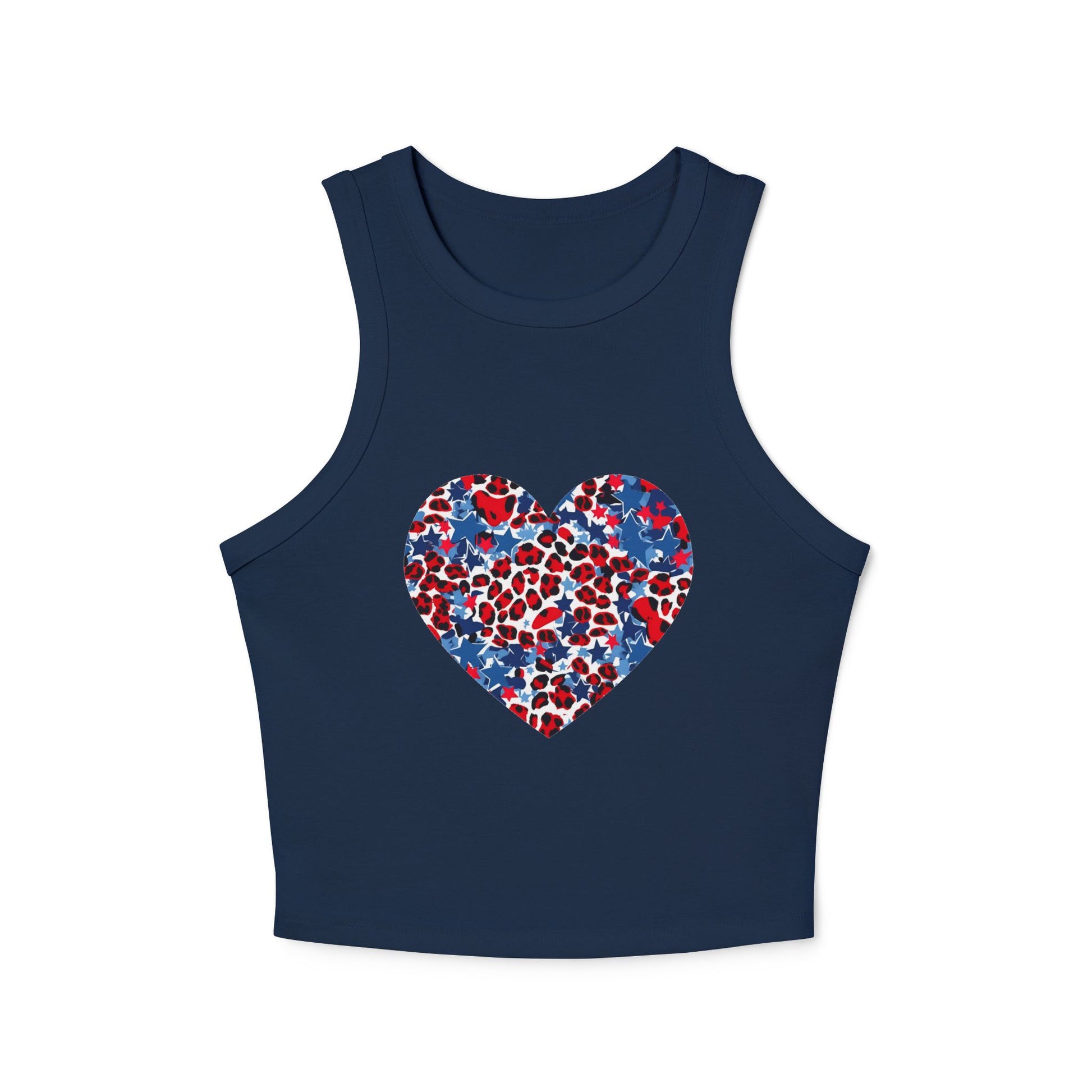 4th of July Red, White, and Blue Cheetah Print Women's Micro Rib Tank Top