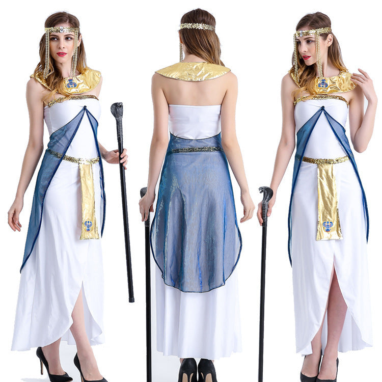 Cleopatra Uniform White Goddess Costume - Halloween 2025