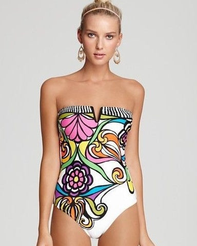 Vibrant Floral Backless One-Piece Swimsuit