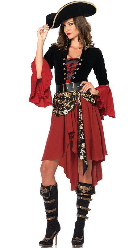 Women's Pirate Costume - Red Game Style Halloween 2025