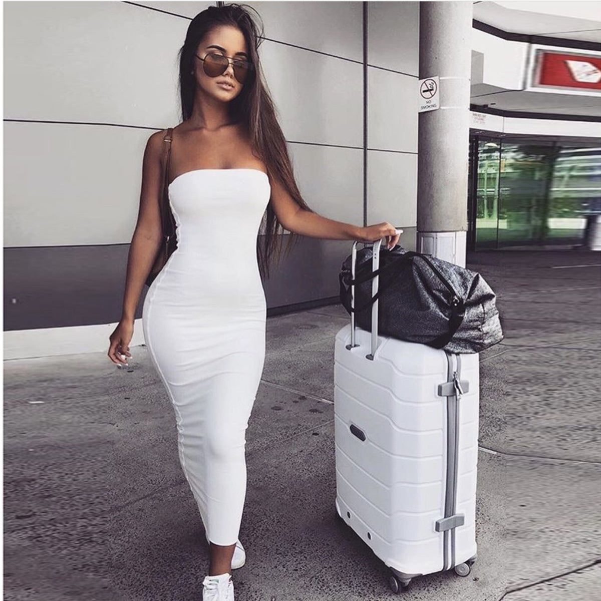 Elegant Sleeveless Wrap Dress