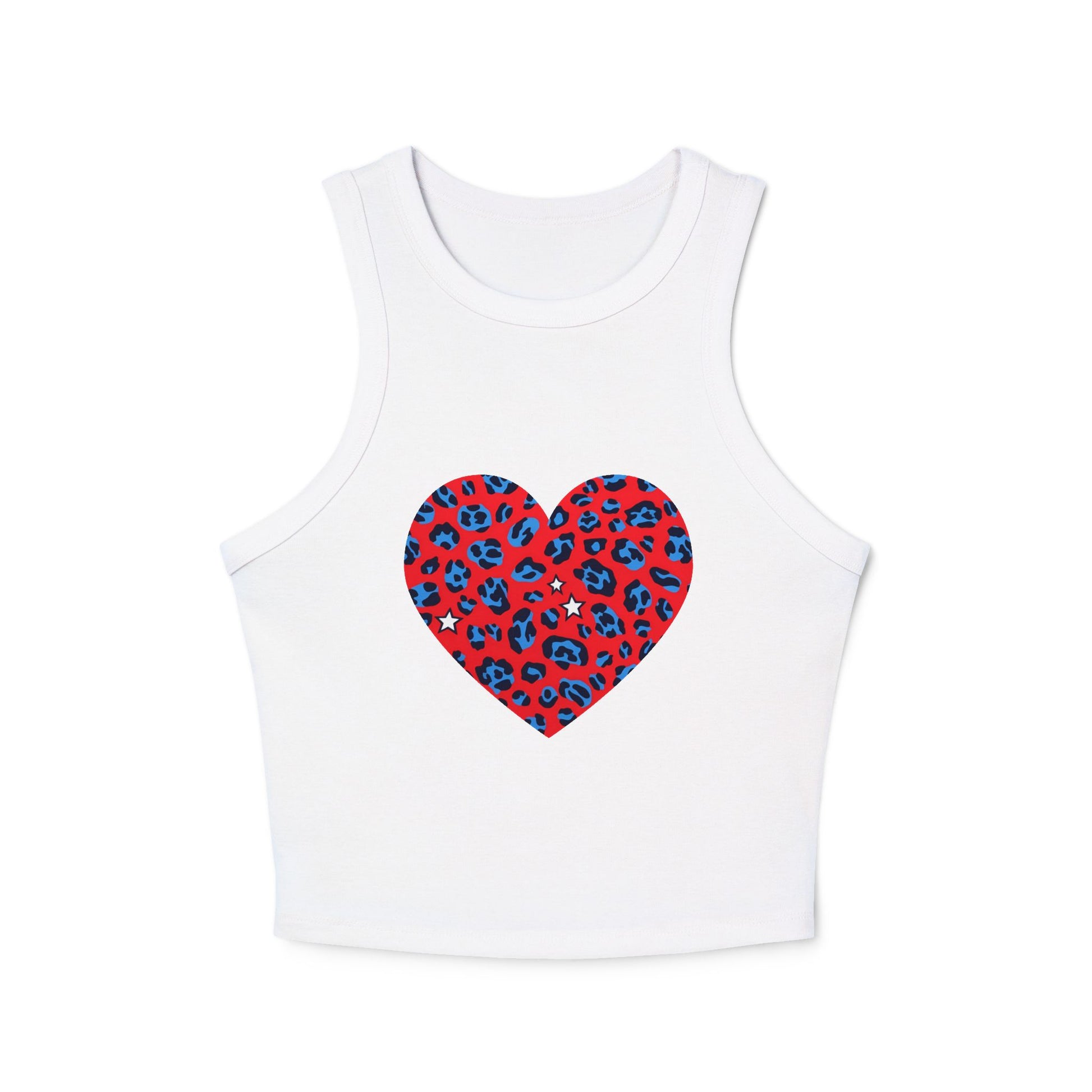 4th of July Leopard Print Heart Women's Tank Top