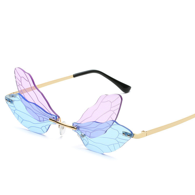 Dragonfly Wing Frameless Pop Sunglasses