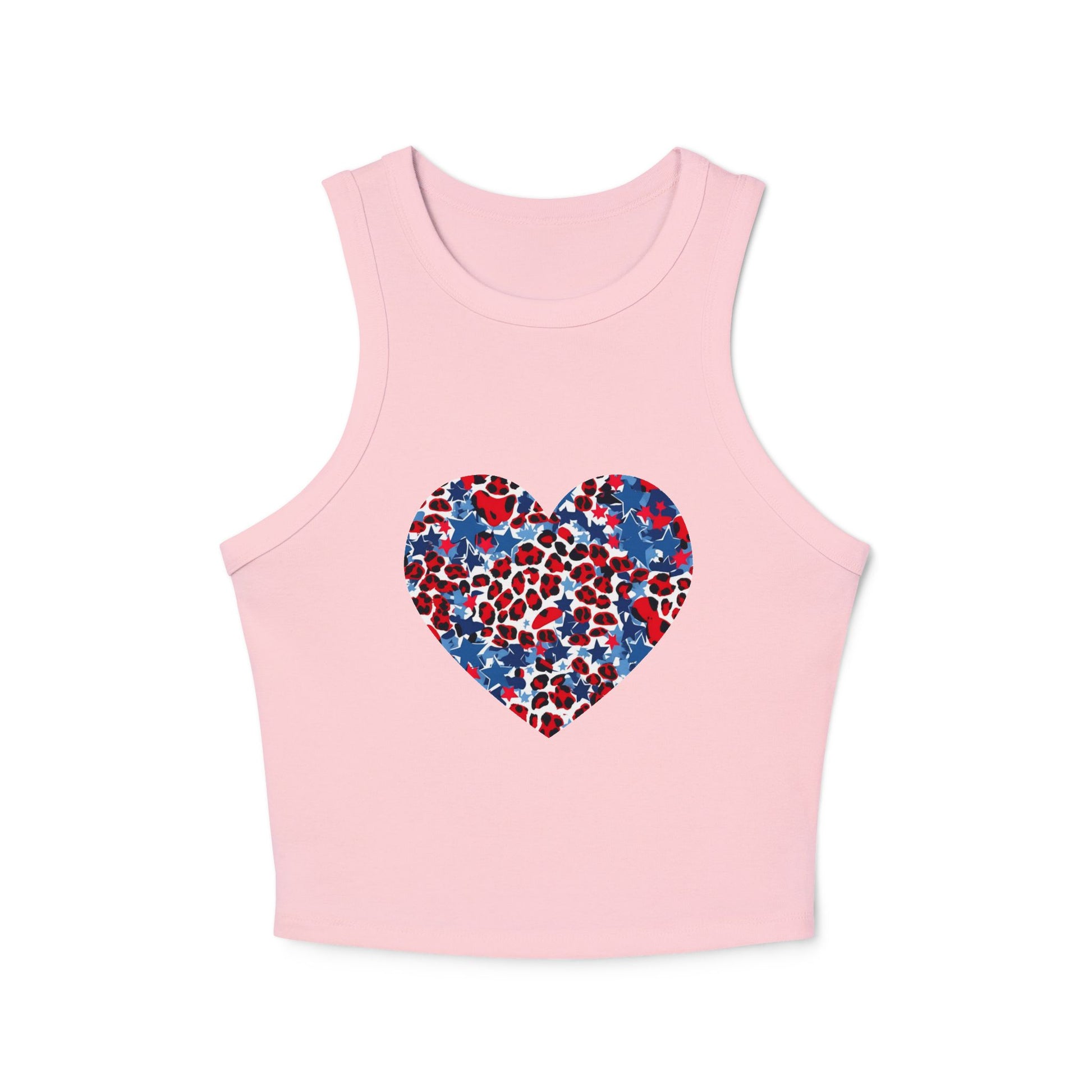 4th of July Red, White, and Blue Cheetah Print Women's Micro Rib Tank Top