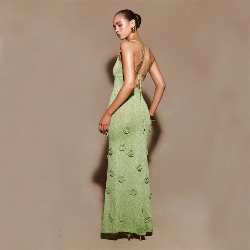 Knitted Suspender Dress – Hand-Crocheted Glitter Elegance