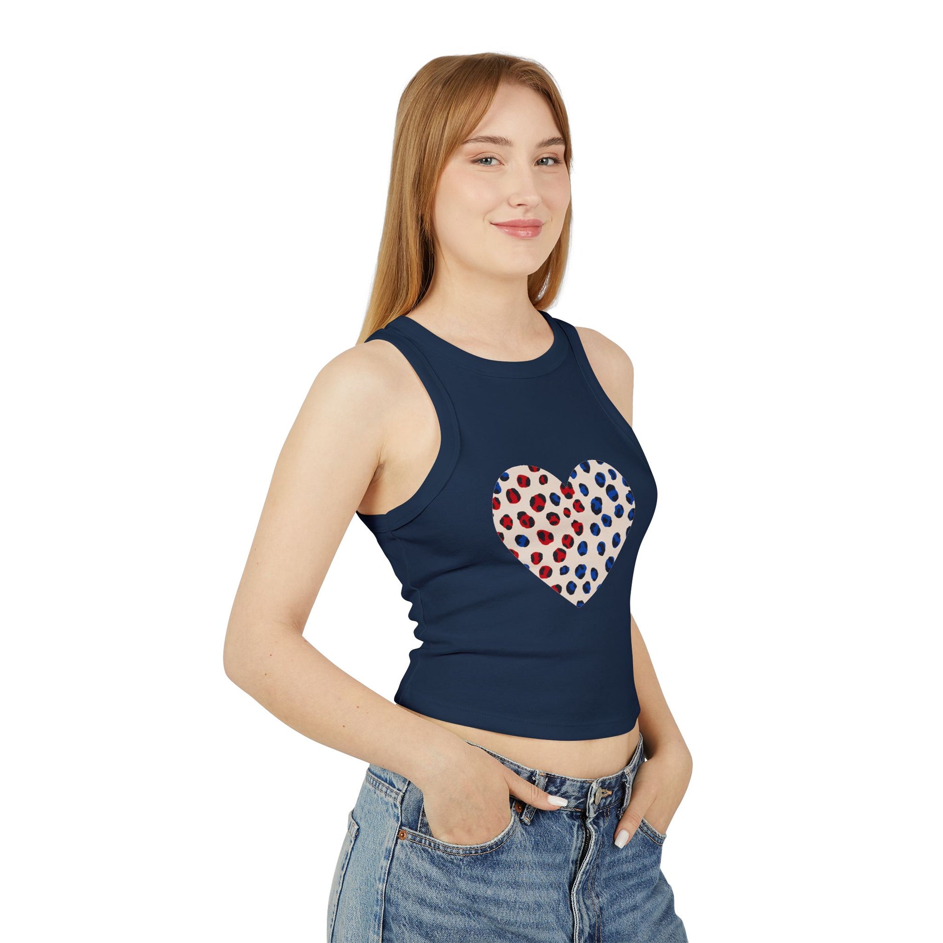 4th of July Cheetah Print Women's Micro Rib Tank Top