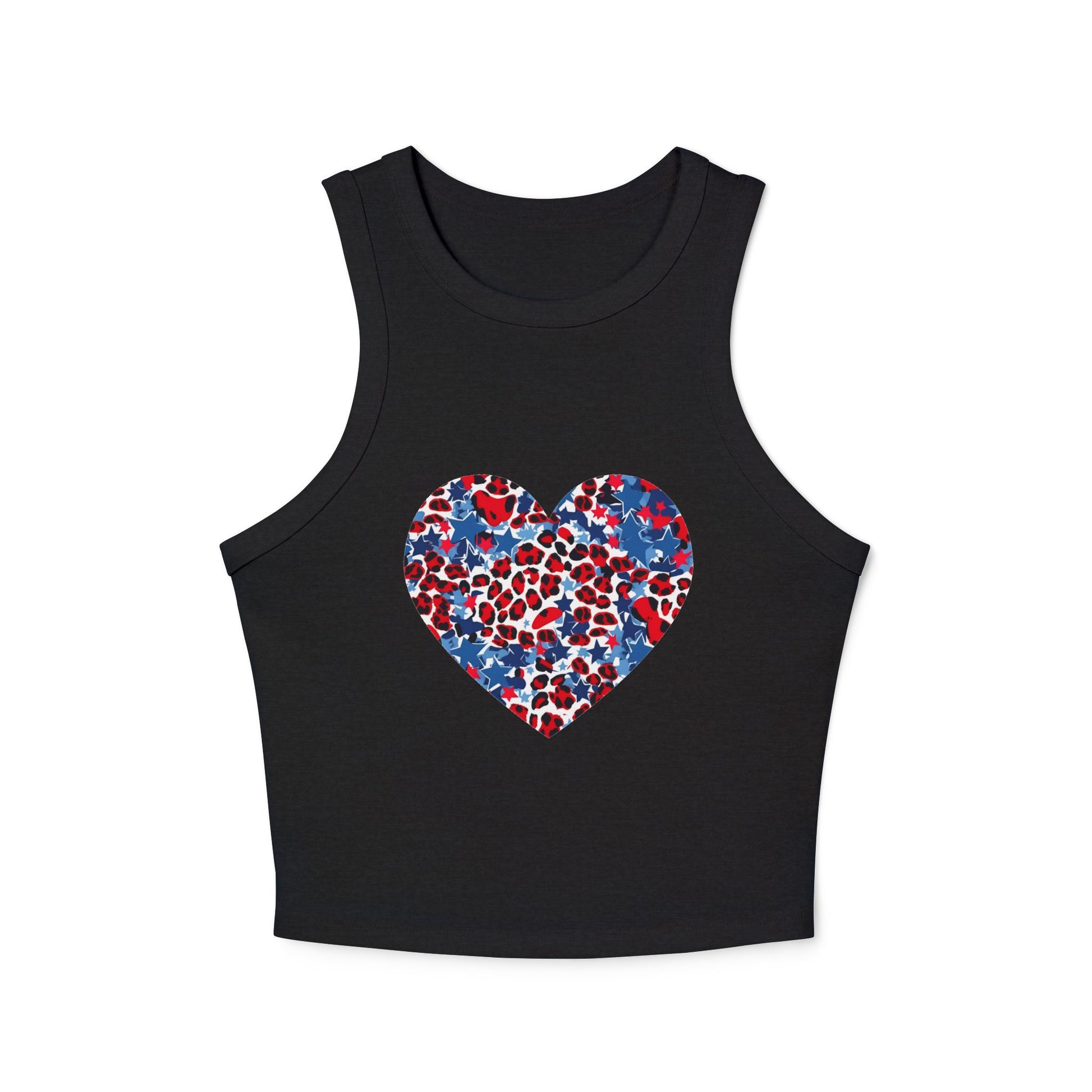 4th of July Red, White, and Blue Cheetah Print Women's Micro Rib Tank Top
