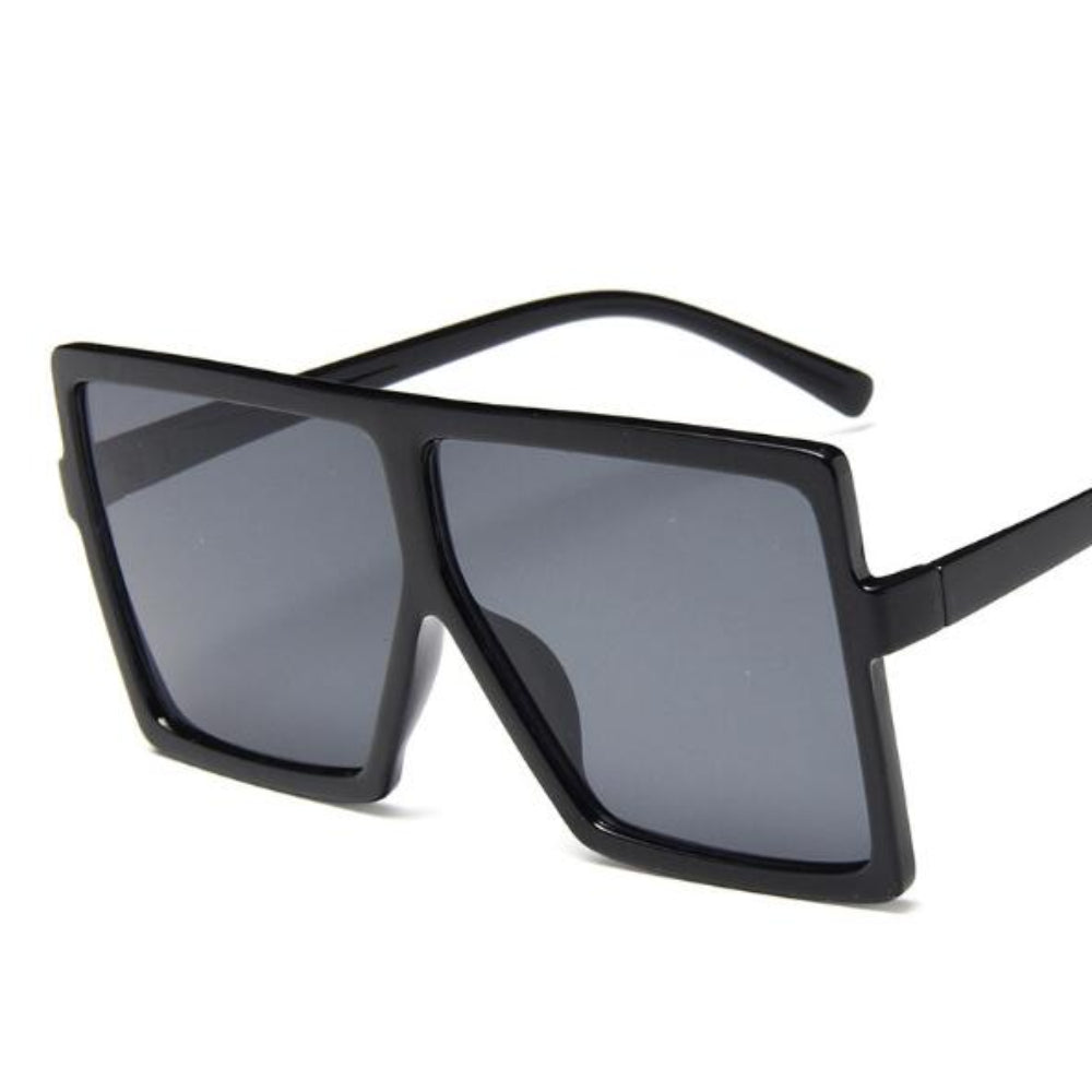 Black sunglasses with a white background