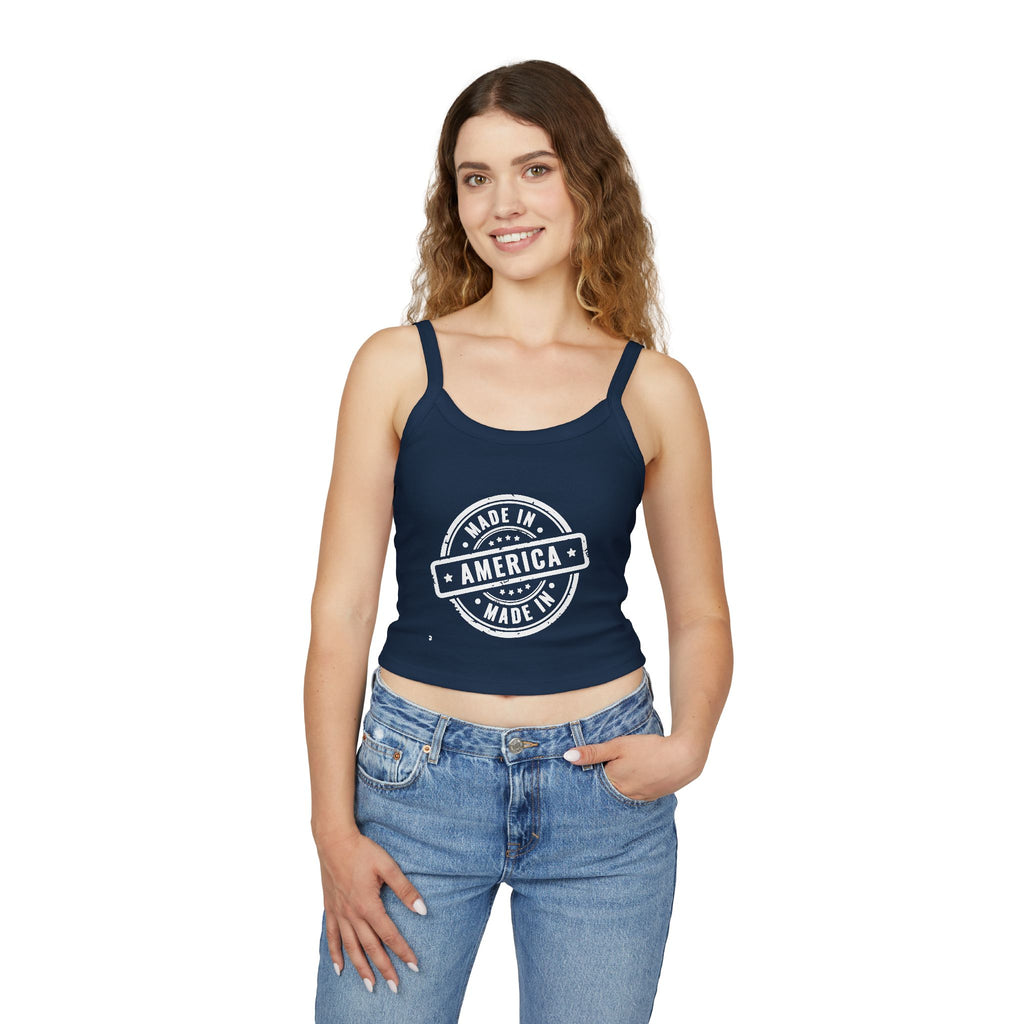 4th of July Made in America Women's Spaghetti Strap Tank Top