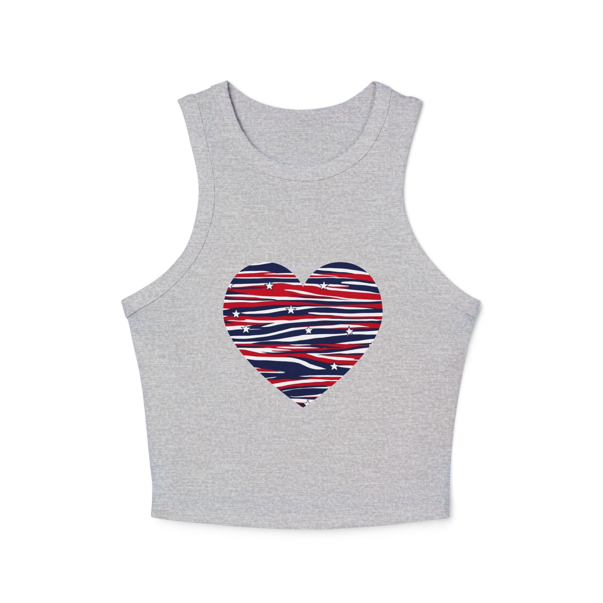 4th of July Women's Zebra Print Micro Rib Crop Tank Top