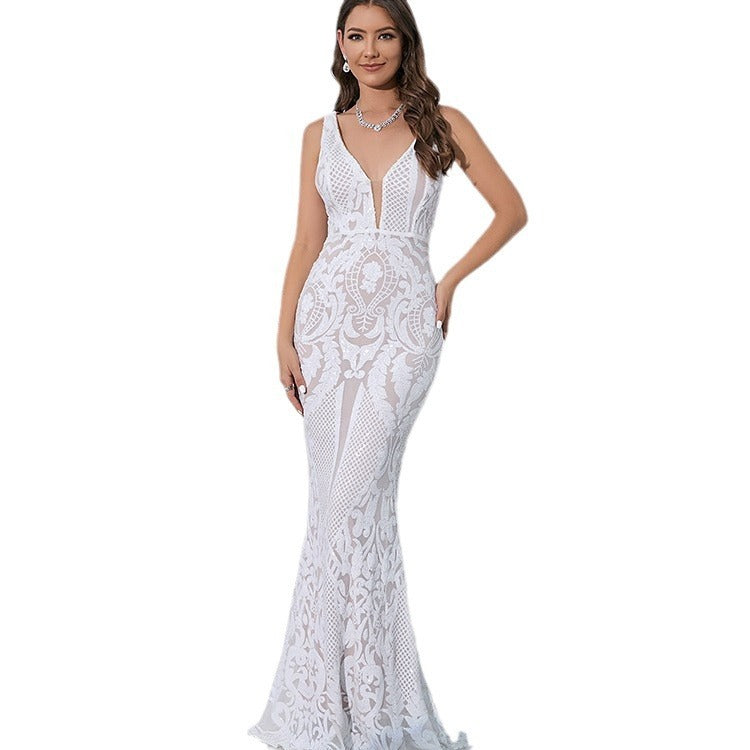Radiant Sequin Gown – Sleeveless Evening Dress