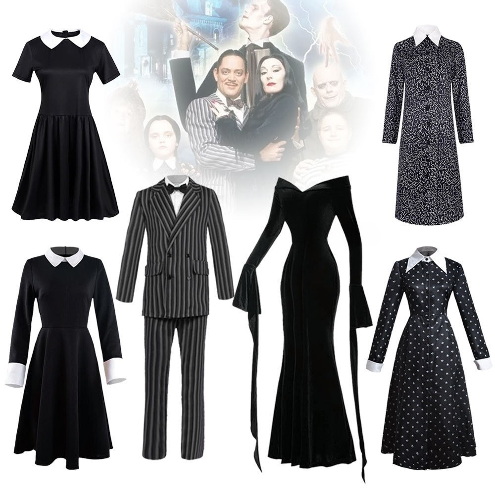 Addams Family Cosplay Costumes - Gothic Black Collection 2025