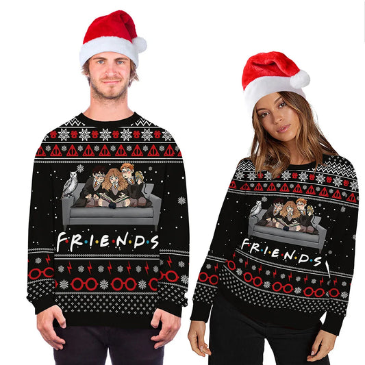 Friends Ugly Christmas Sweater - Holiday Pullover for Men & Women