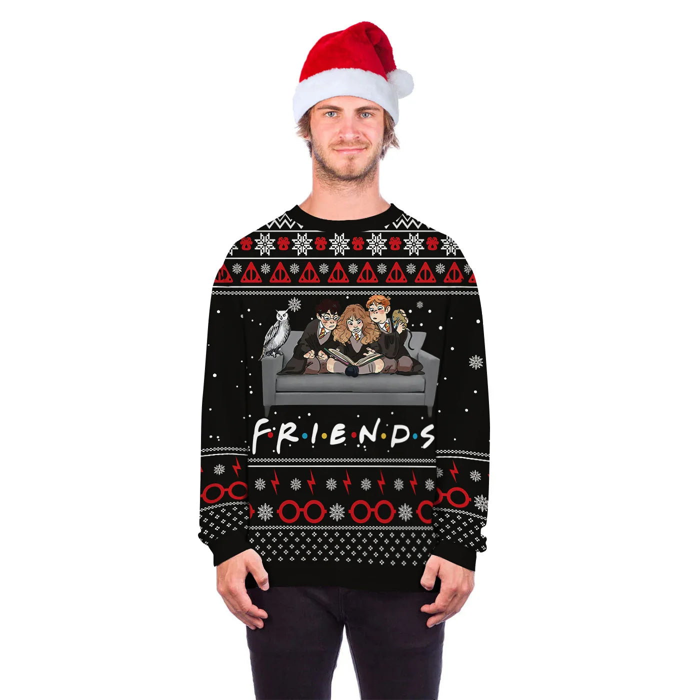 Friends Ugly Christmas Sweater - Holiday Pullover for Men & Women