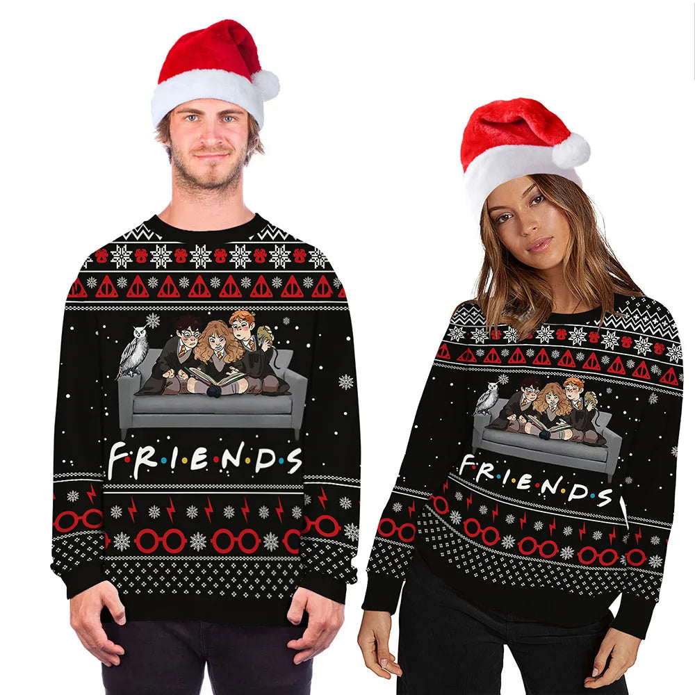 Friends Ugly Christmas Sweater - Holiday Pullover for Men & Women