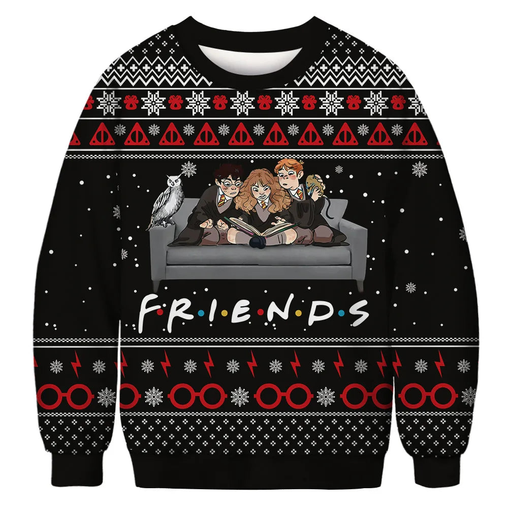 Friends Ugly Christmas Sweater - Holiday Pullover for Men & Women