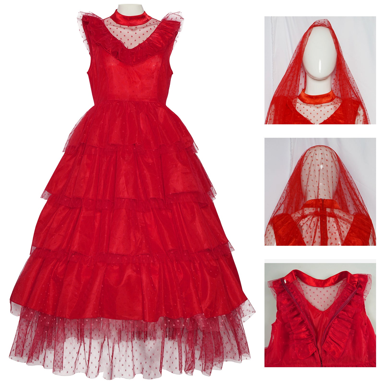 Jolie Lydia Beetlejuice Wedding Dress - Gothic Red Halloween 2025