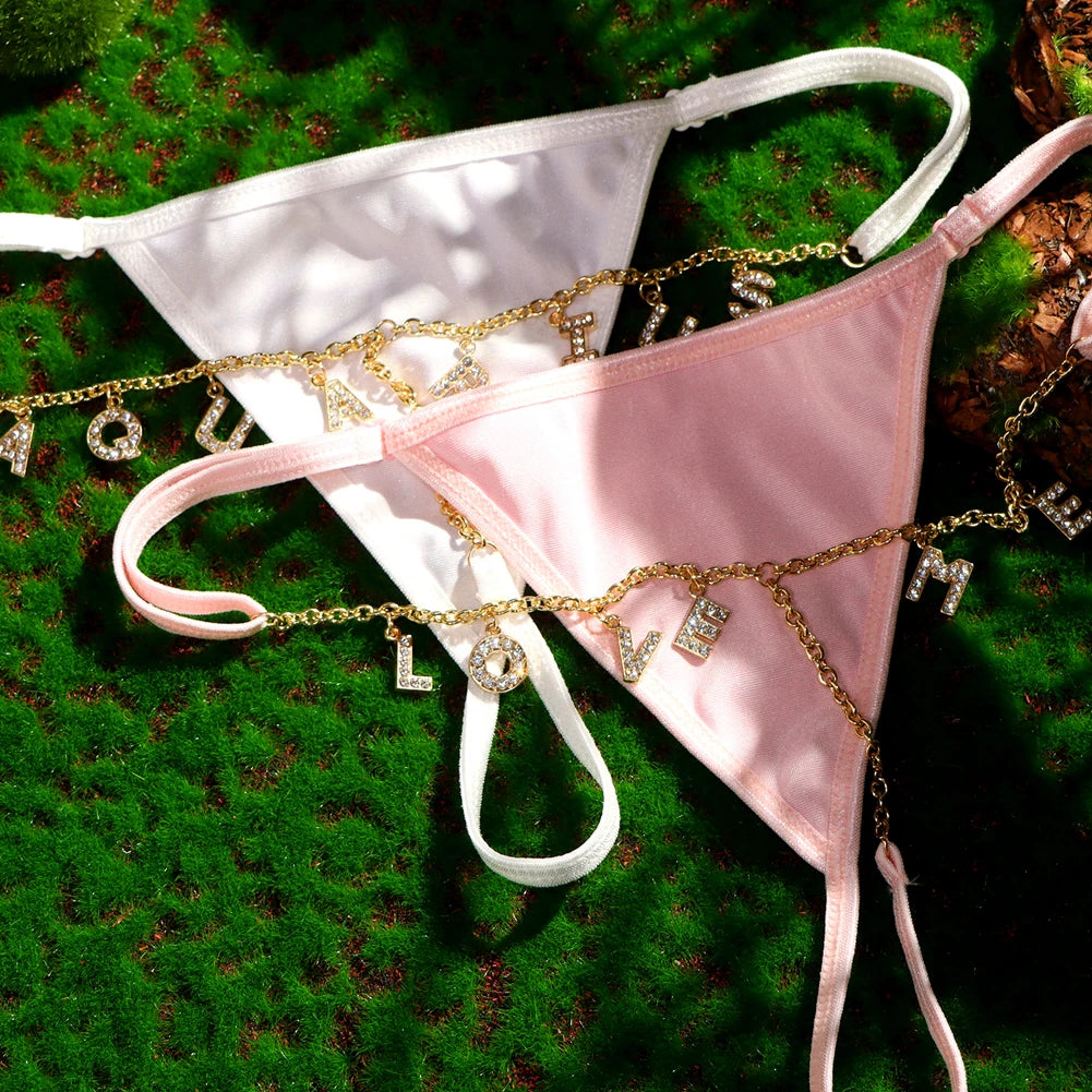 Personalized G-String With Dangling Letters