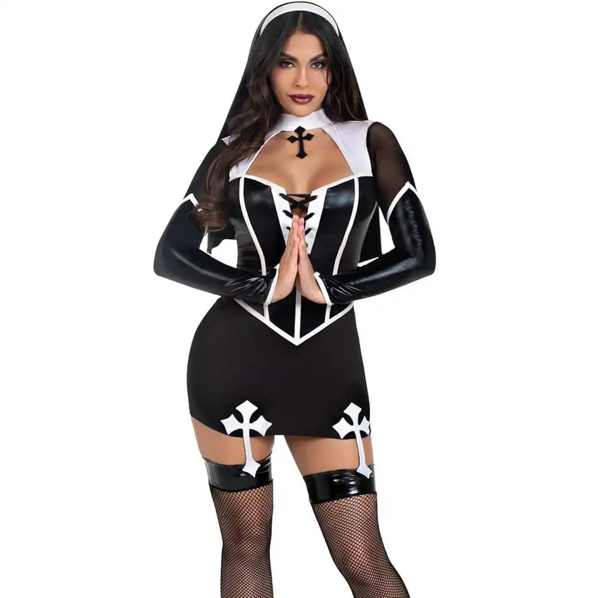 Hollow Out Nun Lingerie Dress