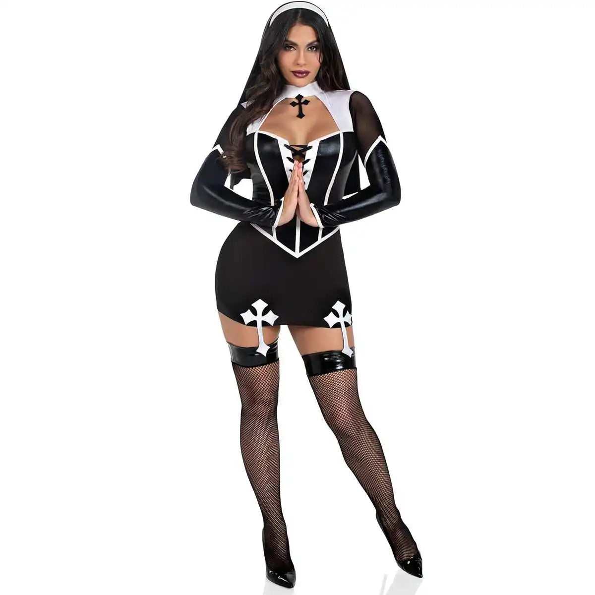 Hollow Out Nun Lingerie Dress