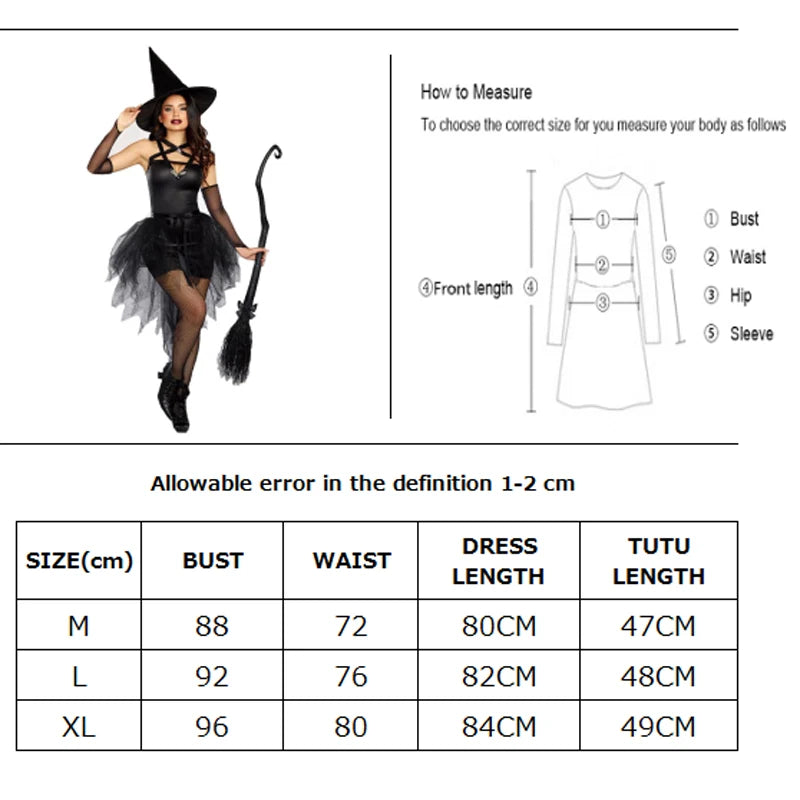 Carnival Sexy Witch Costume - Gothic Halloween 2025