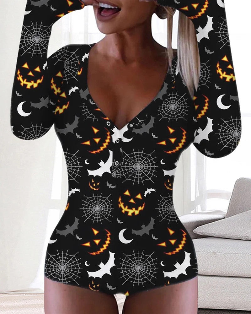 Halloween Long Sleeve Romper Loungewear