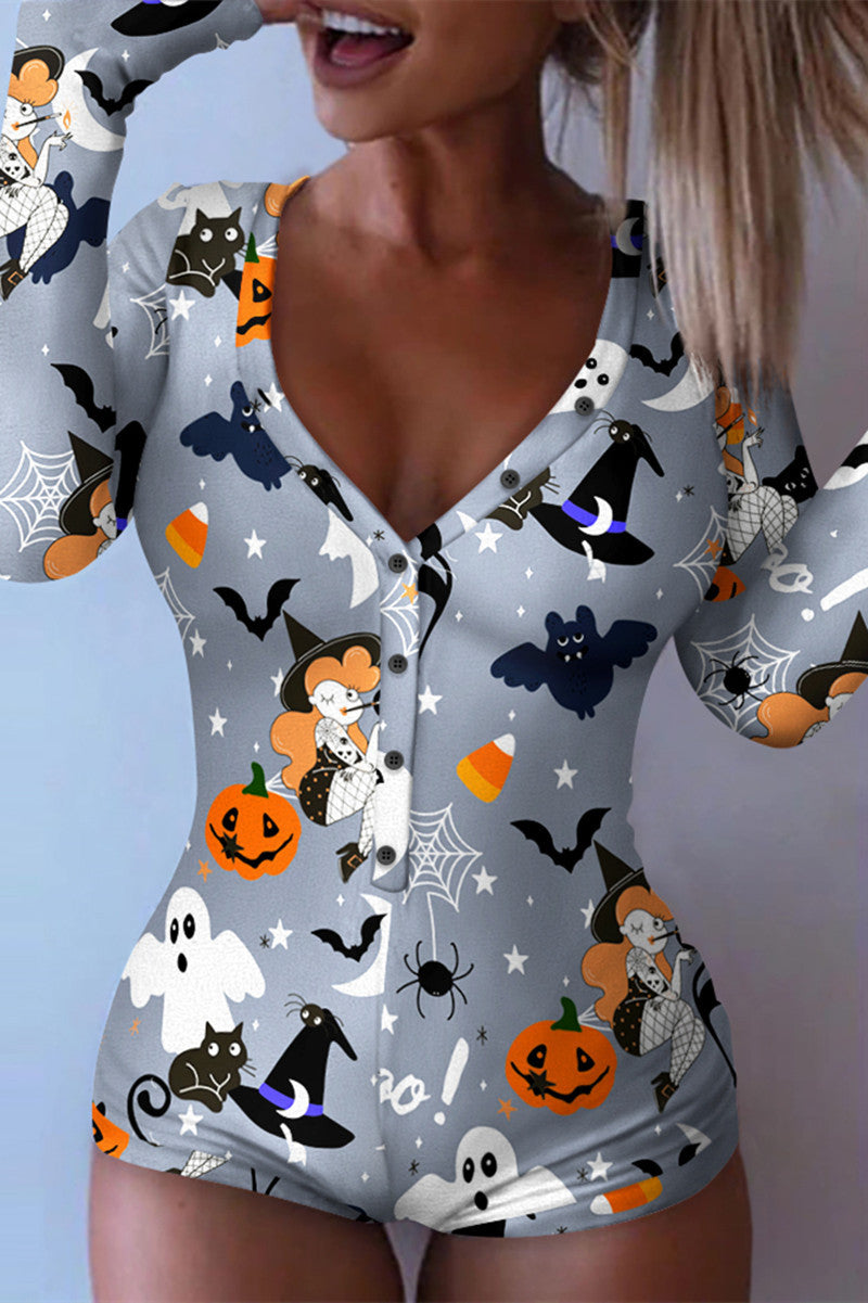 Halloween Long Sleeve Romper Loungewear