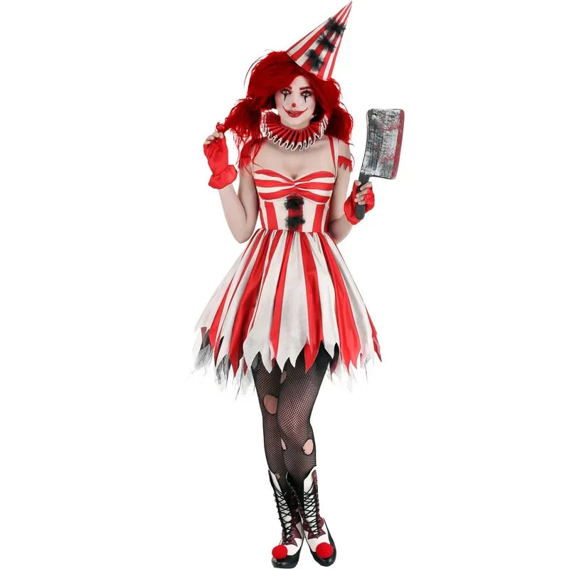 Ghost Clown Costume Set - Sexy Halloween 2025
